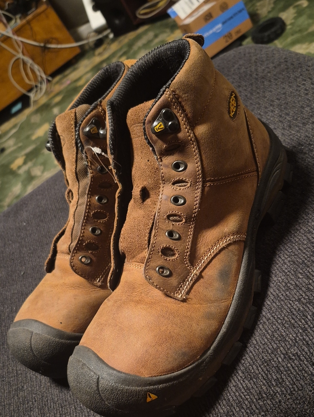 Keen Men's Tan Brown Leather Work Boots